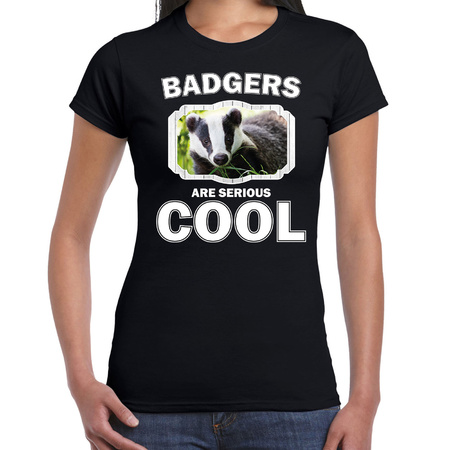 T-shirt badgers are serious cool zwart dames - dassen/ das shirt