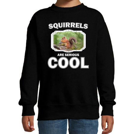 Sweater squirrels are serious cool zwart kinderen - eekhoorntjes/ eekhoorntje trui