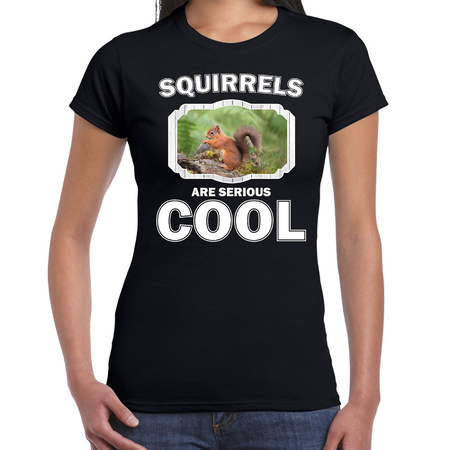 Animal squirrels are cool t-shirt black for women