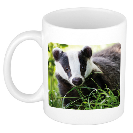 Animal photo mug badgers 300 ml