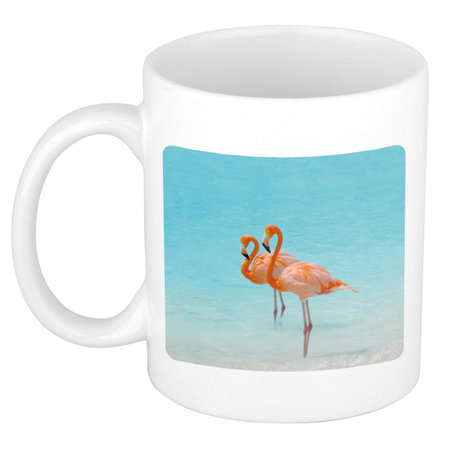 Foto mok flamingo mok / beker 300 ml - Cadeau flamingo vogels liefhebber