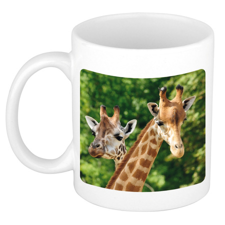 Animal photo mug giraffes 300 ml