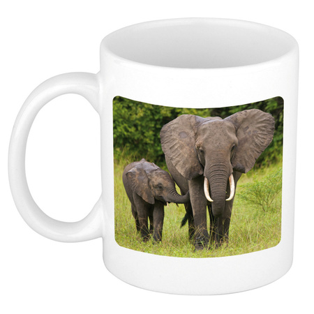 Foto mok olifant mok / beker 300 ml - Cadeau olifanten liefhebber