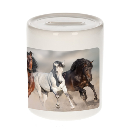 Foto paard spaarpot 9 cm - Cadeau paarden liefhebber
