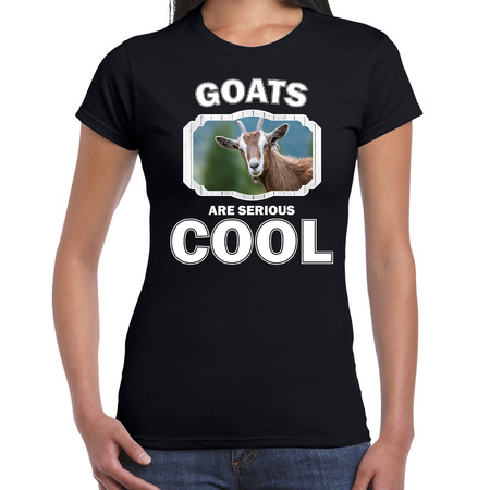 T-shirt goats are serious cool zwart dames - geiten/ geit shirt