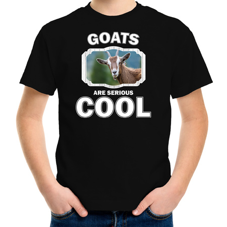 T-shirt goats are serious cool zwart kinderen - geiten/ geit shirt