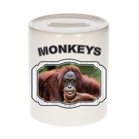 Animal orangutans money box white 300 ml