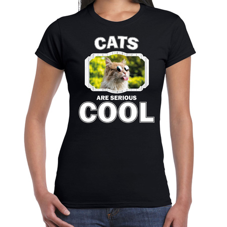 Animal cool cats are cool t-shirt black for women