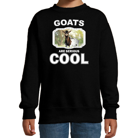Animal goats are cool sweater black for children