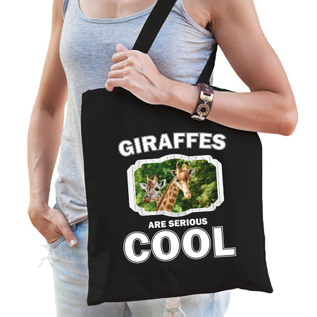 Animal giraffes are cool bag black 