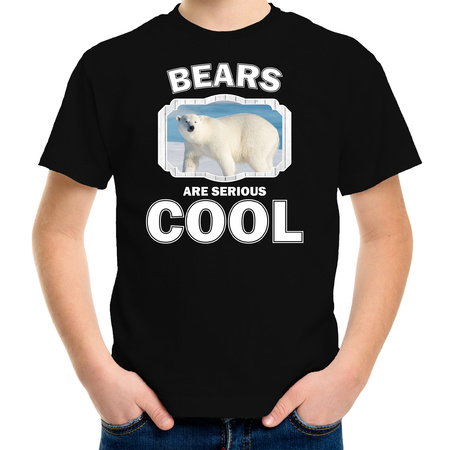 T-shirt bears are serious cool zwart kinderen - ijsberen/ grote ijsbeer shirt