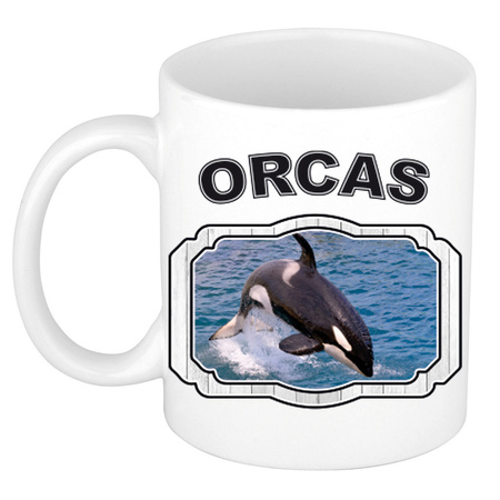 Dieren liefhebber grote orka mok 300 ml - orka walvissen beker