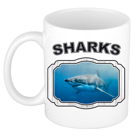 Animal sharks mug / cup white 300 ml