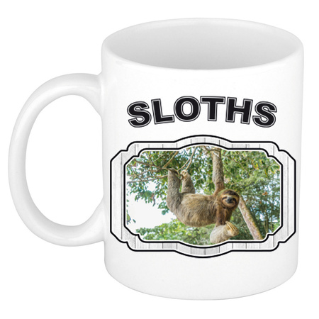 Animal sloths mug / cup white 300 ml