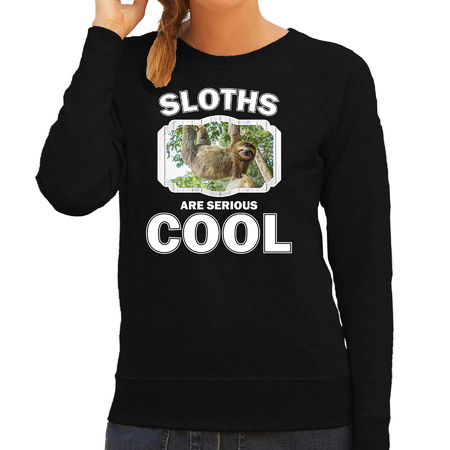 Sweater sloths are serious cool zwart dames - luiaarden/ hangende luiaard trui