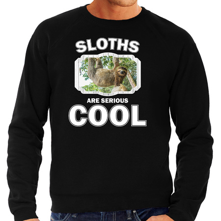 Sweater sloths are serious cool zwart heren - luiaarden/ hangende luiaard trui