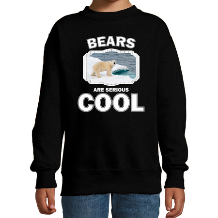 Sweater bears are serious cool zwart kinderen - ijsberen/ ijsbeer trui