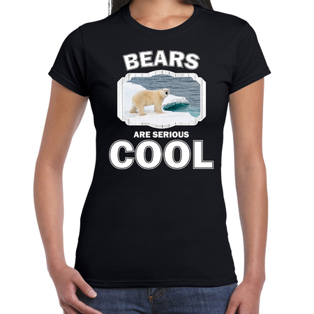 T-shirt bears are serious cool zwart dames - ijsberen/ ijsbeer shirt