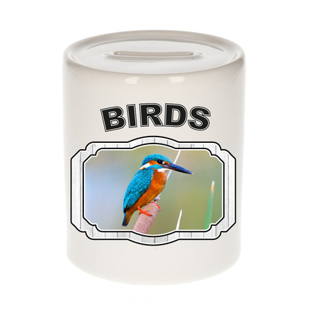 Animal kingfisher birds money box white 300 ml