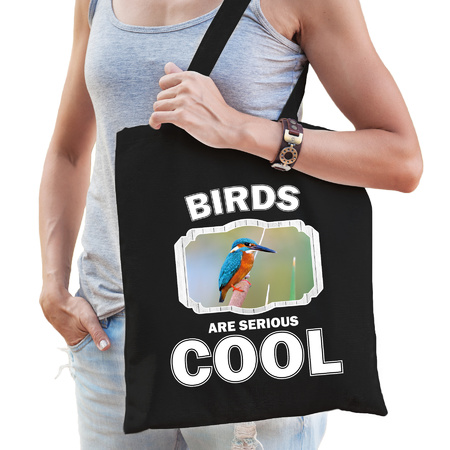 Animal kingfisher birds are cool bag black 
