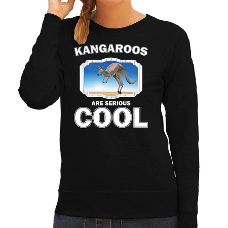 Animal kangaroos are cool sweater black for women