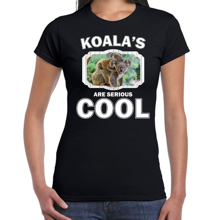 T-shirt koalas are serious cool zwart dames - koalaberen/ koala shirt