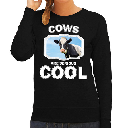 Animal cows are cool sweater black for women