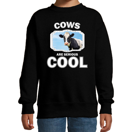 Animal cows are cool sweater black for children