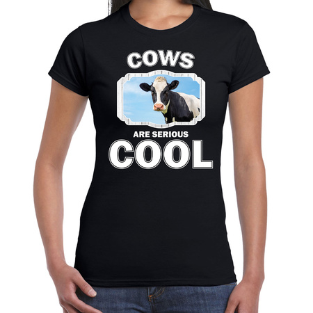 Animal cows are cool t-shirt black for women