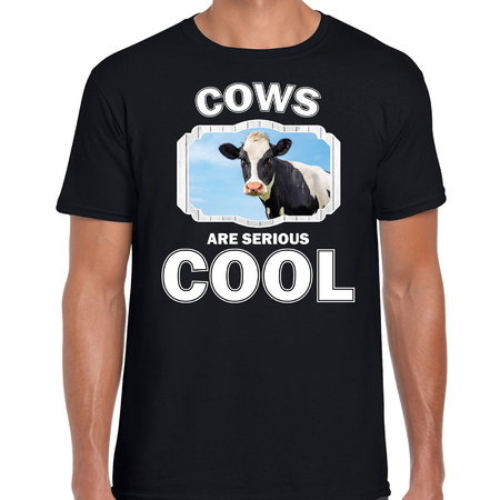 T-shirt cows are serious cool zwart heren - koeien/ koe shirt