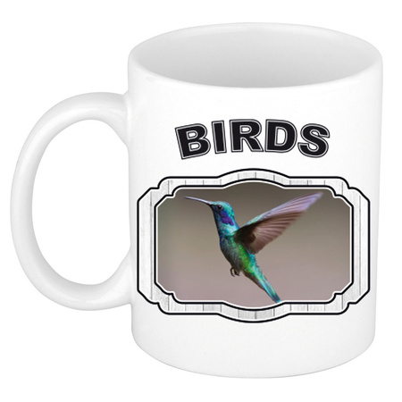 Dieren liefhebber kolibrie vogel vliegend mok 300 ml - vogels beker