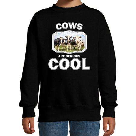 Animal dutch cows are cool sweater black for children
