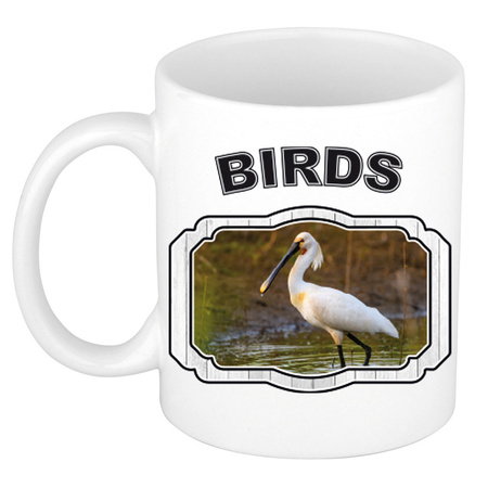 Animal spoonbill birds mug / cup white 300 ml