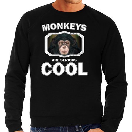 Sweater monkeys are serious cool zwart heren - apen/ leuke chimpansee trui