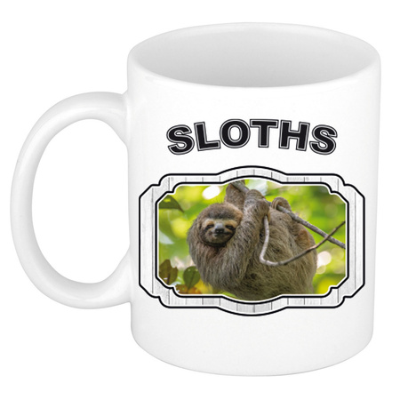 Animal sloths mug / cup white 300 ml