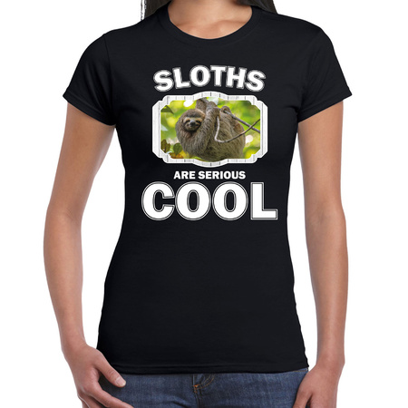 T-shirt sloths are serious cool zwart dames - luiaards/ luiaard shirt