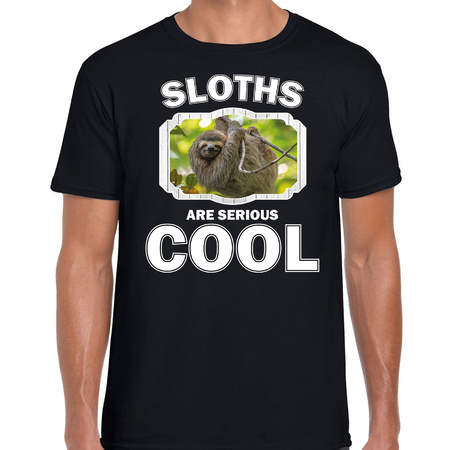 T-shirt sloths are serious cool zwart heren - luiaards/ luiaard shirt