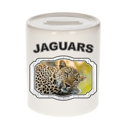 Animal jaguars/ leopard money box white 300 ml