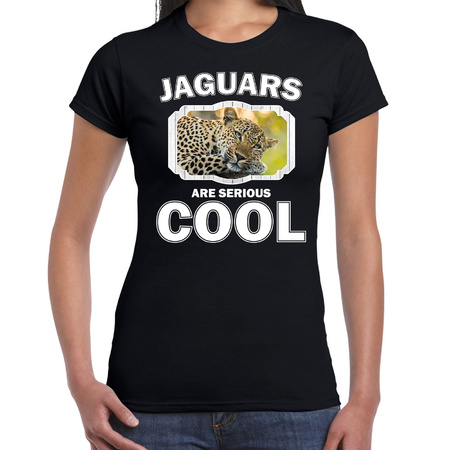 T-shirt jaguars are serious cool zwart dames - jaguars/ luipaarden/ luipaard shirt