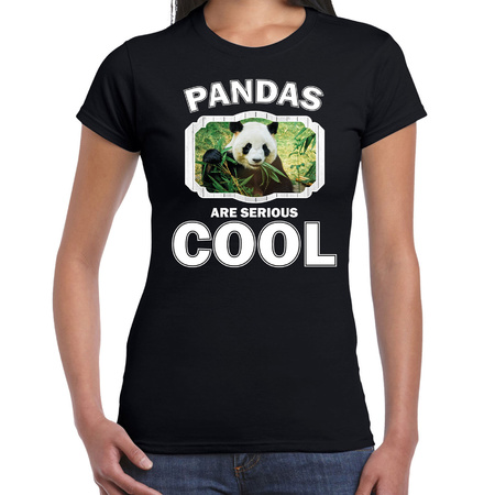 Animal panda bears are cool t-shirt black for women
