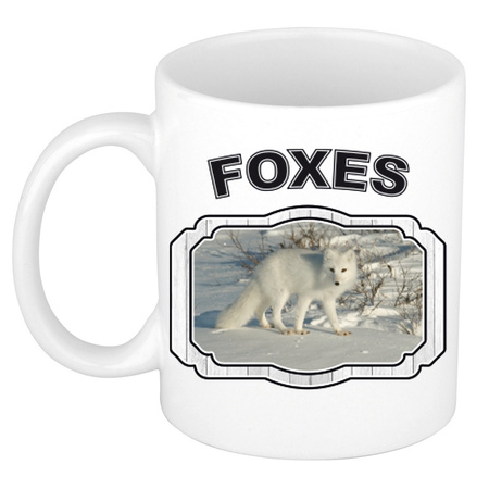Animal polar foxes mug / cup white 300 ml