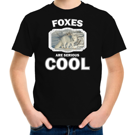 T-shirt foxes are serious cool zwart kinderen - vossen/ poolvos shirt