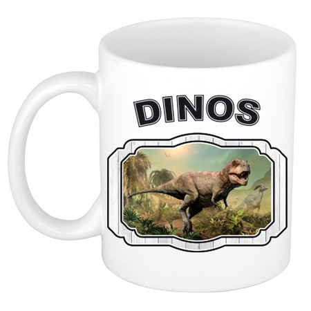 Animal t-rex dino mug / cup white 300 ml