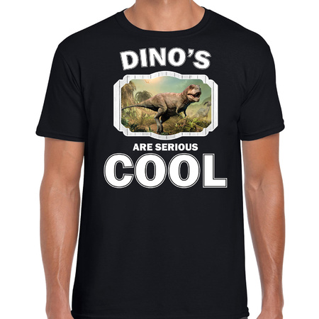 T-shirt dinosaurs are serious cool zwart heren - dinosaurussen/ stoere t-rex dinosaurus shirt