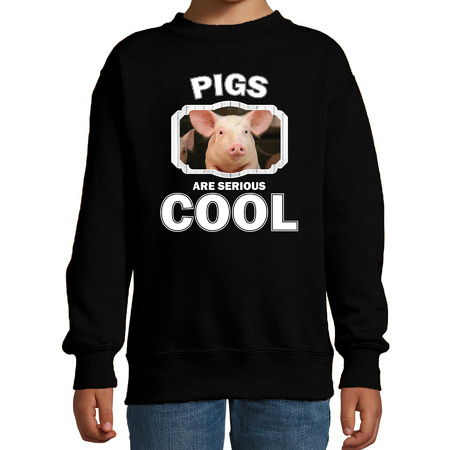 Sweater pigs are serious cool zwart kinderen - varkens/ varken trui