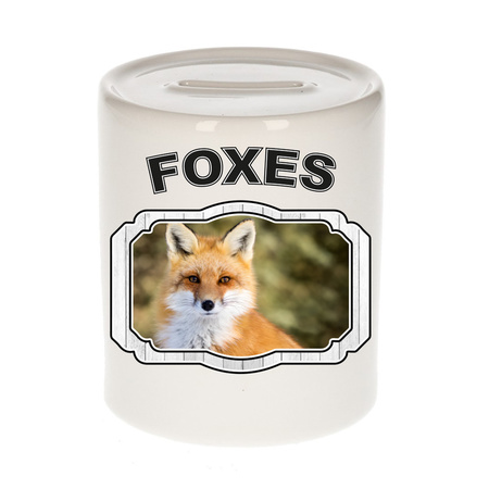 Animal foxes money box white 300 ml
