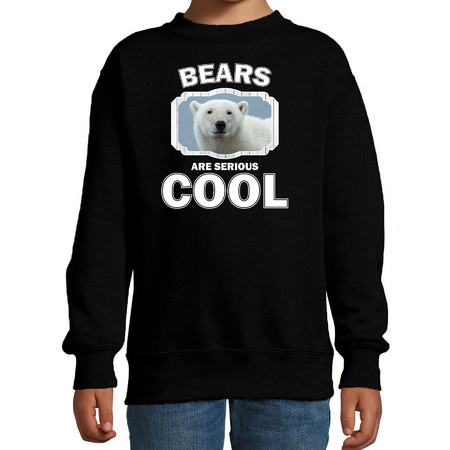 Sweater bears are serious cool zwart kinderen - ijsberen/ witte ijsbeer trui