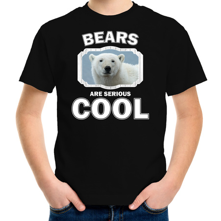 T-shirt bears are serious cool zwart kinderen - ijsberen/ witte ijsbeer shirt