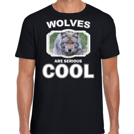 Animal wolves are cool t-shirt black for men