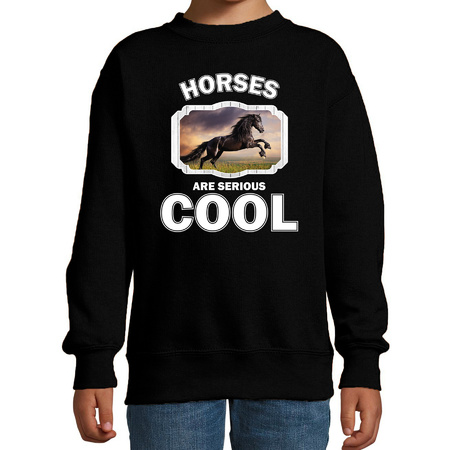 Animal black horses are cool sweater black for children